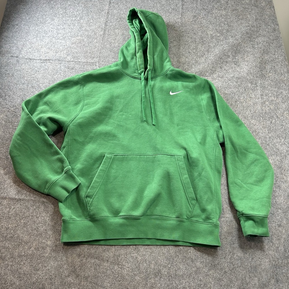 Nike Hoodie Womens Large Kelly Green Swoosh Logo Pullover Oversized